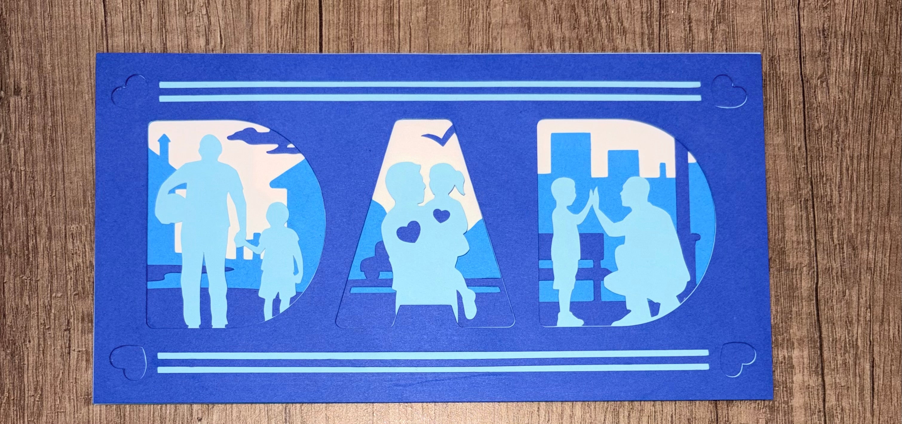 DAD 3D Paper Cut Shadow Box Card
