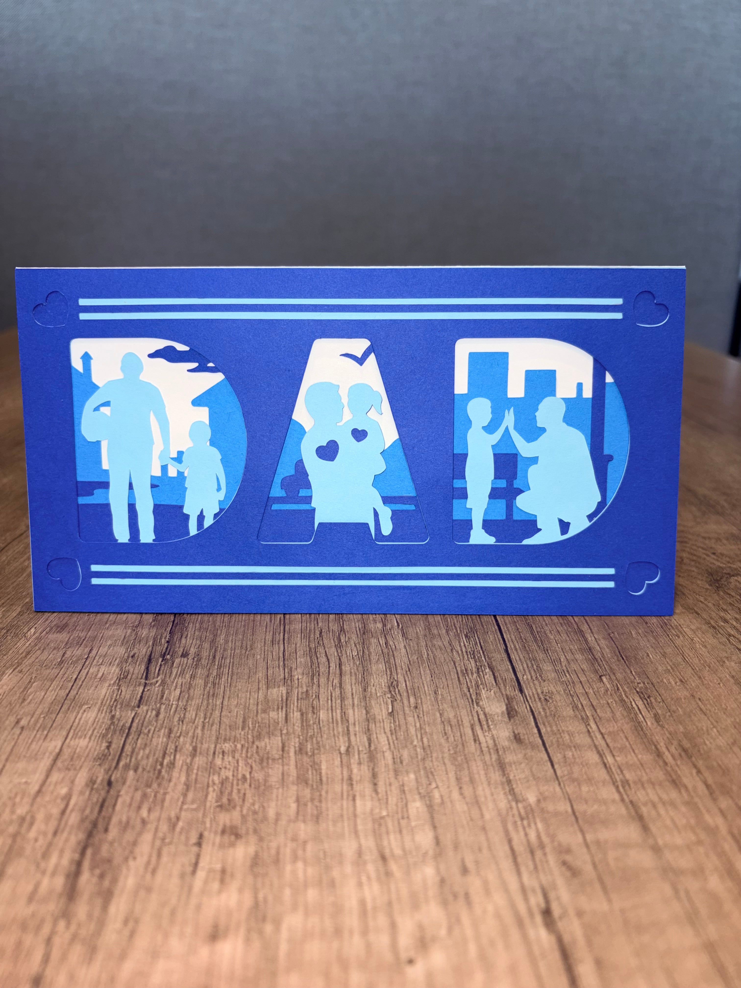 DAD 3D Paper Cut Shadow Box Card